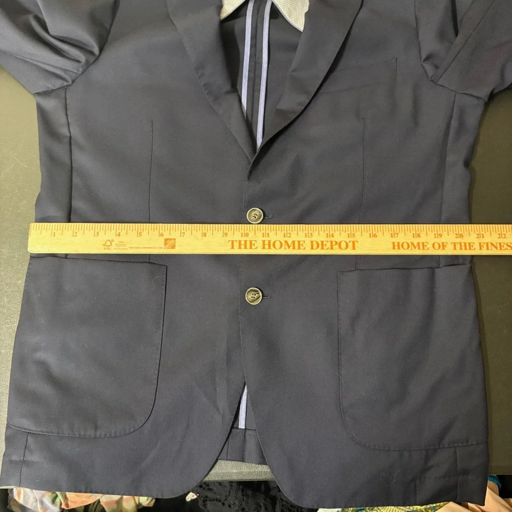 Peter Millar 100% Wool Unstructured Blazer Jacket Mens L Reg Navy Preppy Unlined